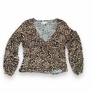 Idyllwind Women’s XL Leopard Print V-Neck Blouse